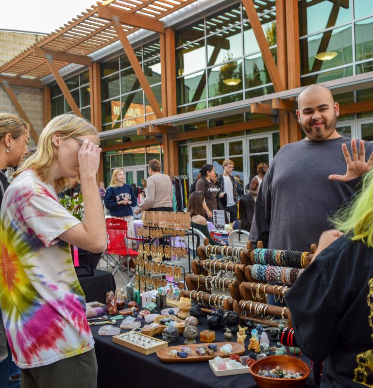 Night market at seawolf plaza