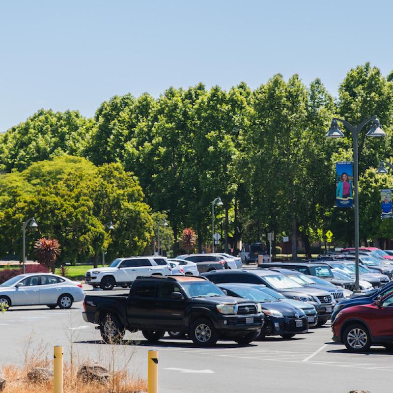 cars in parking lot