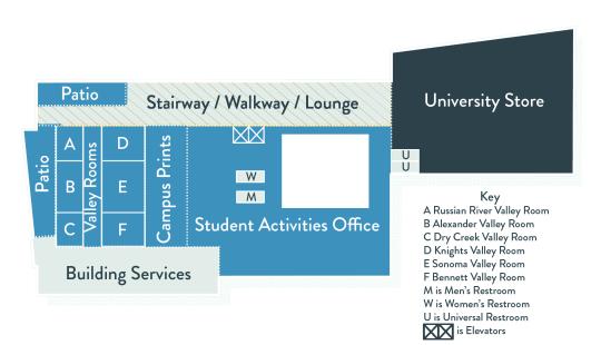 second floor map of Student Center