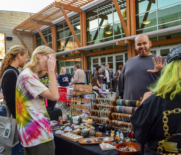 Night market at seawolf plaza