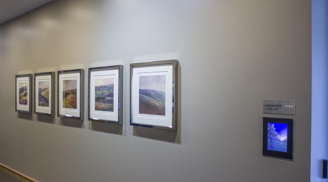 Framed artwork of Sonoma County Valleys 