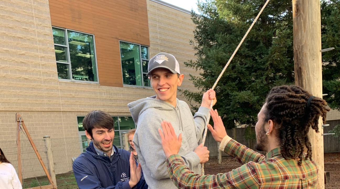 SC staff on ropes course