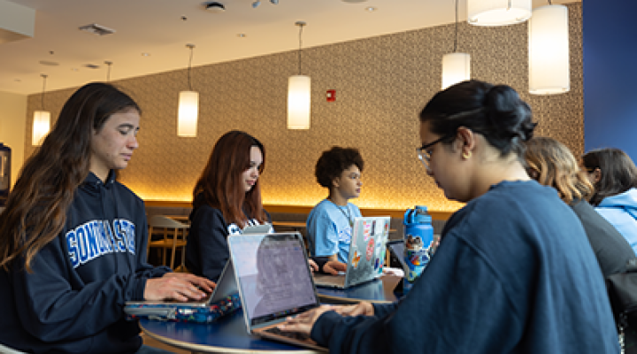 Students studying together