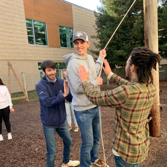 SC staff on ropes course